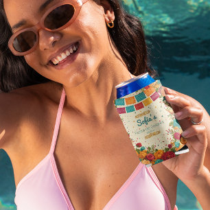 Fiesta de Colores Quinceanera, custom Can Cooler