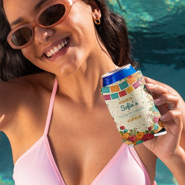 Fiesta de Colores Quinceanera, custom Can Cooler (Creator Uploaded)