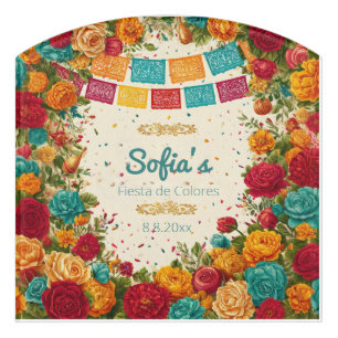 Fiesta de Colores Quinceanera, custom Door Sign