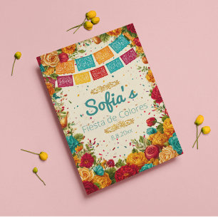 Fiesta de Colores Quinceanera, custom Invitation
