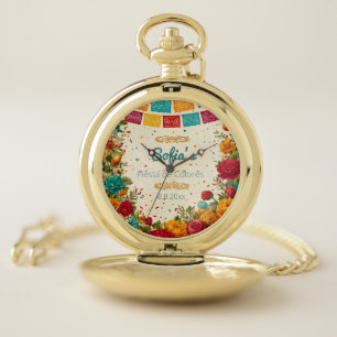 Fiesta de Colores Quinceanera, custom Pocket Watch