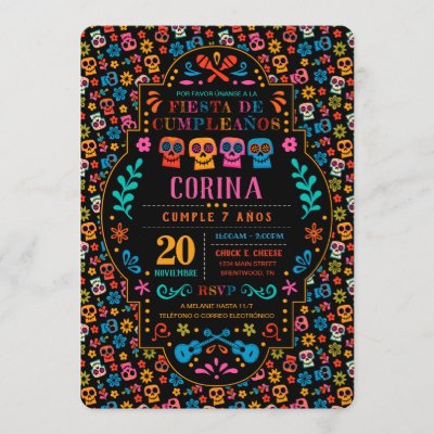 Fiesta de cumplea&#241;os colorida de Coco Invitation