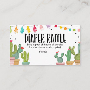 Fiesta Diaper Raffle Card Mexican Cactus Floral