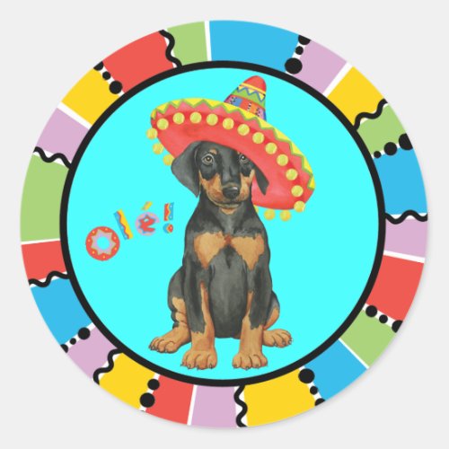 Fiesta Doberman Pinscher Classic Round Sticker