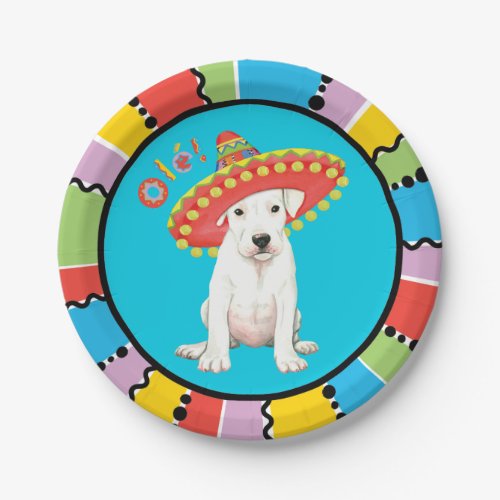 Fiesta Dogo Argentino Paper Plates