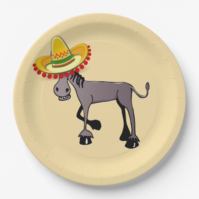 Fiesta Donkey Paper Plates (Front)