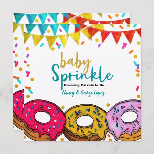 Fiesta Donuts Baby Sprinkle Shower Celebration Invitation