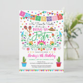 Fiesta Drive By Birthday Mexican Party Parade Invitation (Standing Front)