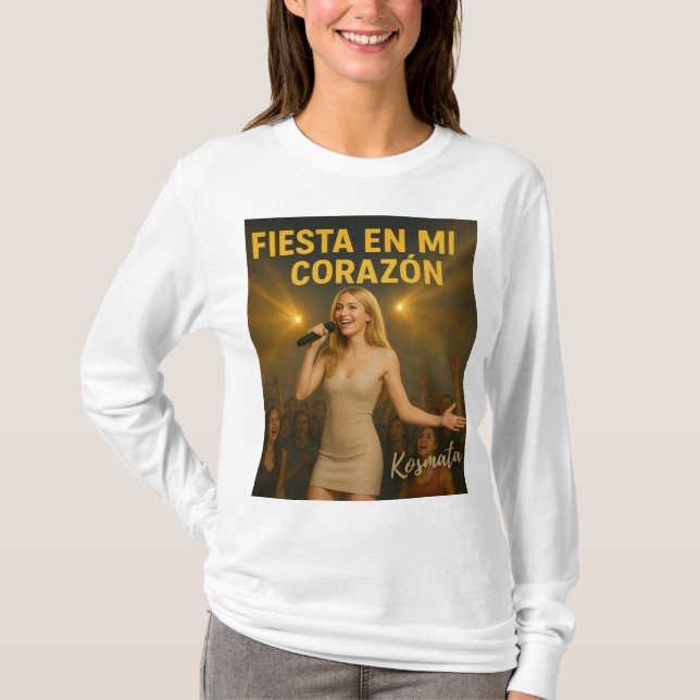 Fiesta en mi corazón - Langarmshirt Damen T-Shirt (Front)
