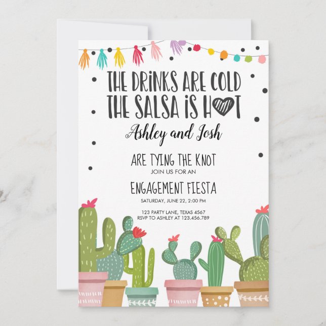 Fiesta Engagement Invitation Bridal Shower Couples (Front)