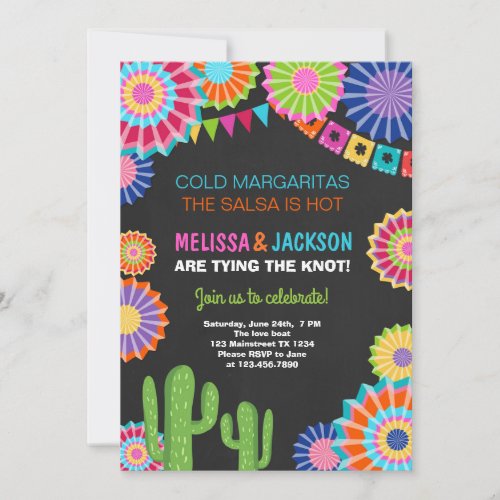 Fiesta Engagement Party Invitation Mexican Cactus