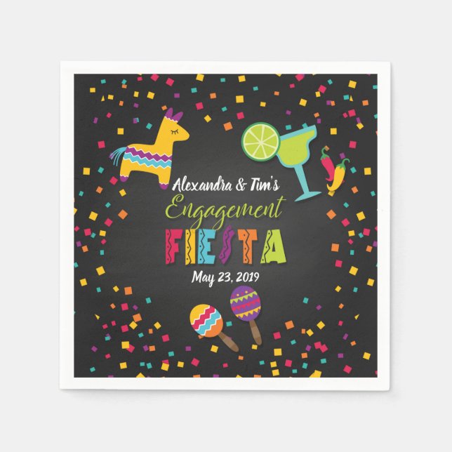 Fiesta Engagement Party Napkins (Front)