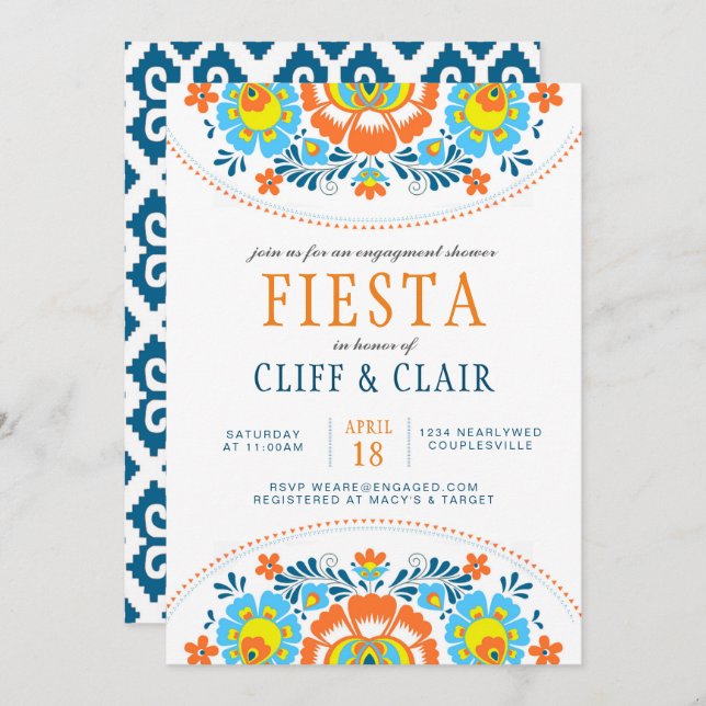 Fiesta Engagement Shower Invitation (Front/Back)