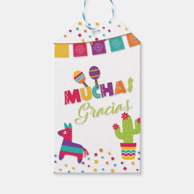 Fiesta Favor Tag - White (Front)