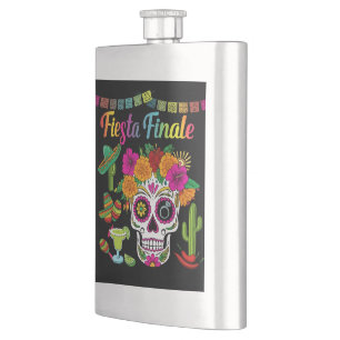 "Fiesta Finale" Colorful Sugar Skull Bachelorette Flask