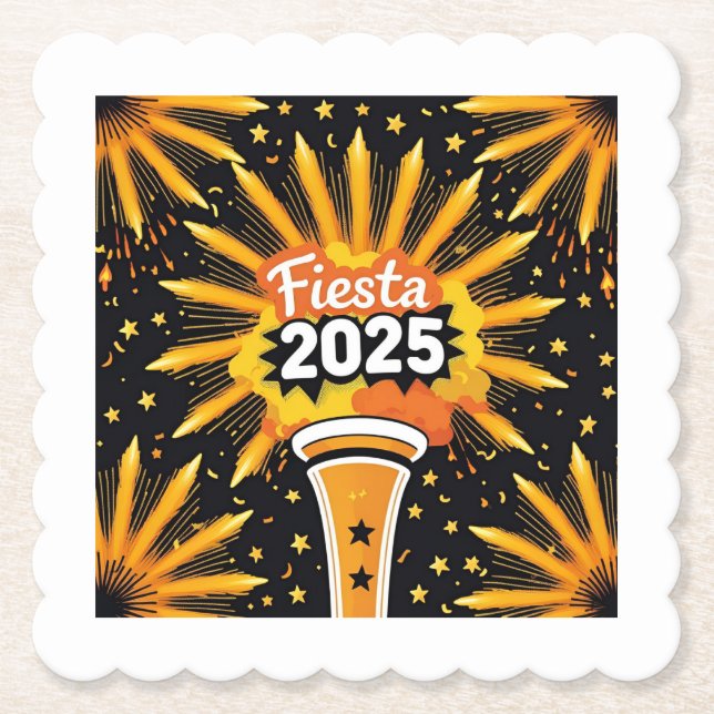 Fiesta Fireworks Independence Paper Coaster (Front)