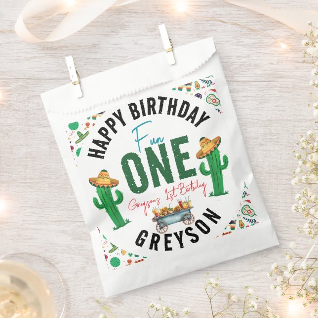 Fiesta First | 1st Birthday Party Favor Bag (Clipped)
