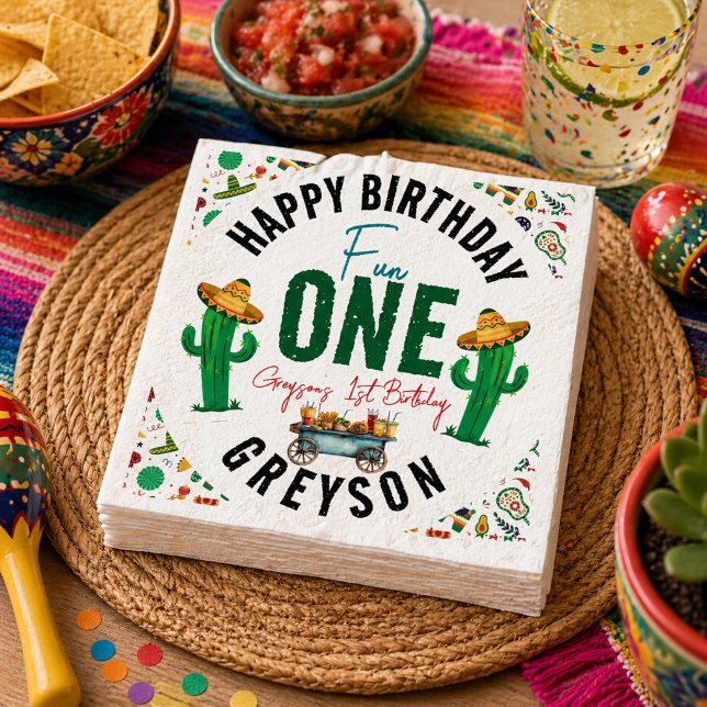 Fiesta First | 1st Birthday Party Napkins (Fiesta First | 1st Birthday Party Napkins)