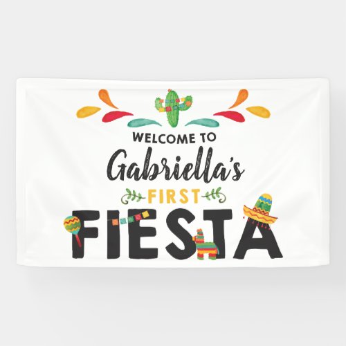 Fiesta First Birthday Banner