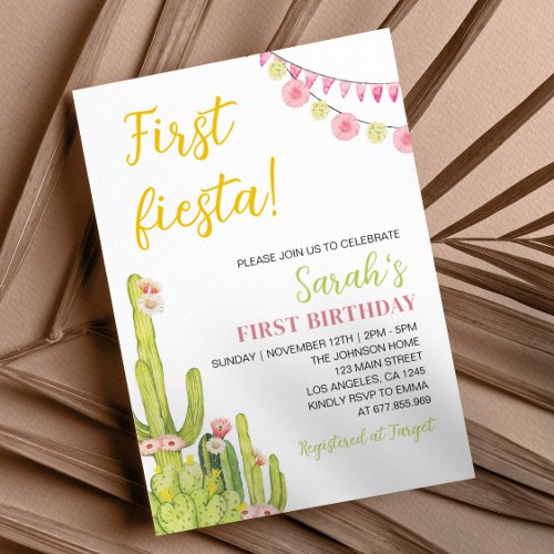 Fiesta First Birthday Invitation