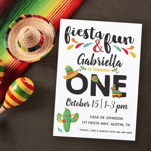 Fiesta First Birthday Invitation
