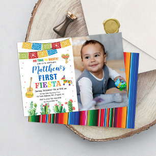 Fiesta First Birthday Invitation Boy