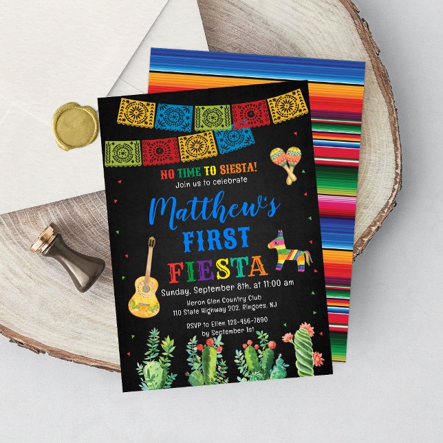 Fiesta First Birthday Invitation Boy (Creator Uploaded)