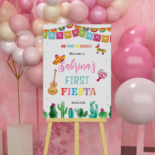 Fiesta First Birthday Invitation Girl  Foam Board