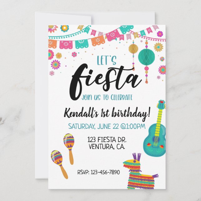 FIESTA, FIRST BIRTHDAY,LETS FIESTA (Front)