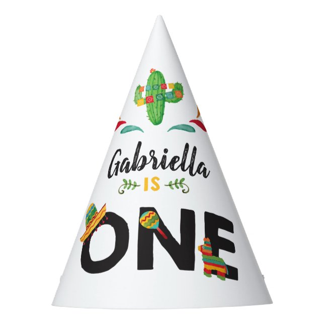 Fiesta First Birthday Party Hat (Front)