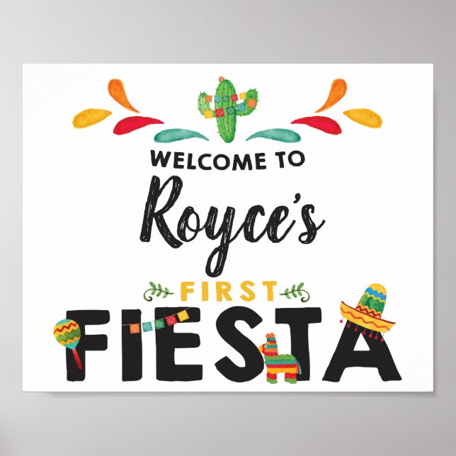Fiesta First Birthday Welcome Sign (Front)