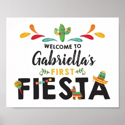 Fiesta First Birthday Welcome Sign