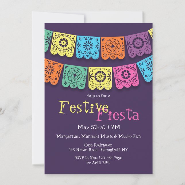 Fiesta Flags Invitation (Front)