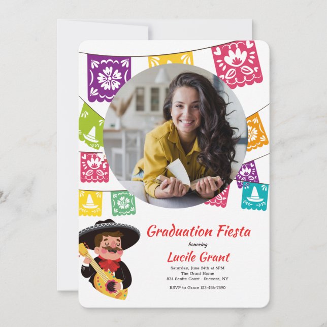 Fiesta Flags Photo Invitation (Front)