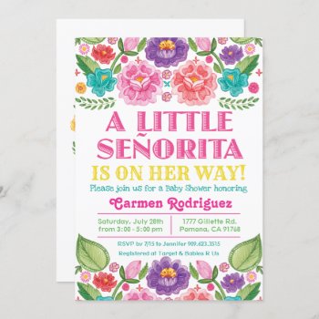 Fiesta Floral Baby Shower Invitation by PaperandPomp at Zazzle