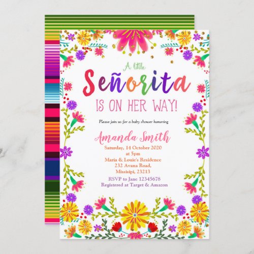 Fiesta Floral Baby Shower Invitation