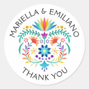 Fiesta Floral Birthday Shower Wedding Classic Round Sticker