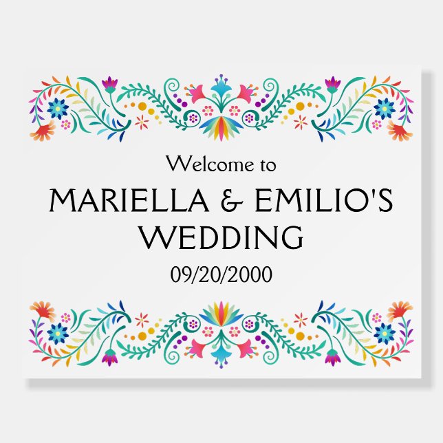 Fiesta Floral Birthday Shower Wedding Foam Board (Front)