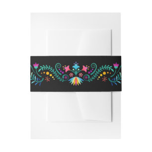 Fiesta Floral Birthday Shower Wedding Invitation Belly Band