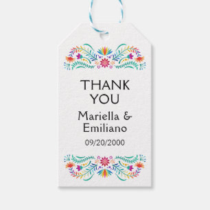 Fiesta Floral Birthday Shower Wedding Thank You Gift Tags