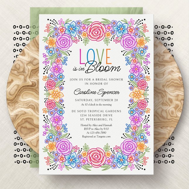 Fiesta Floral Colorful Bridal Shower Invitation (Creator Uploaded)