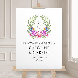 Fiesta Floral Colorful Wedding Foam Board