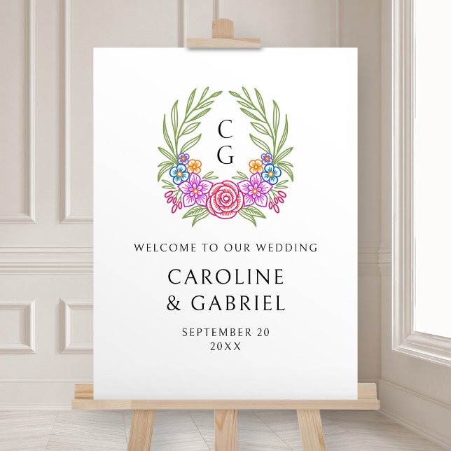 Fiesta Floral Colorful Wedding Foam Board (Creator Uploaded)