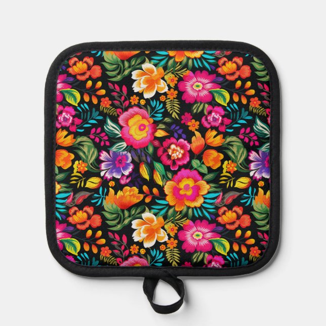  Fiesta Floral Extravaganza Pot Holder (Front)