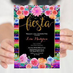 Fiesta Floral Graduation Invitation Party Mexican