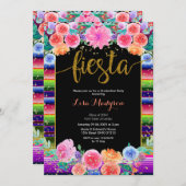 Fiesta Floral Graduation Invitation Party Mexican (Front/Back)