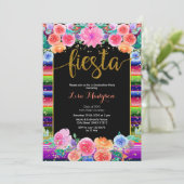 Fiesta Floral Graduation Invitation Party Mexican (Standing Front)