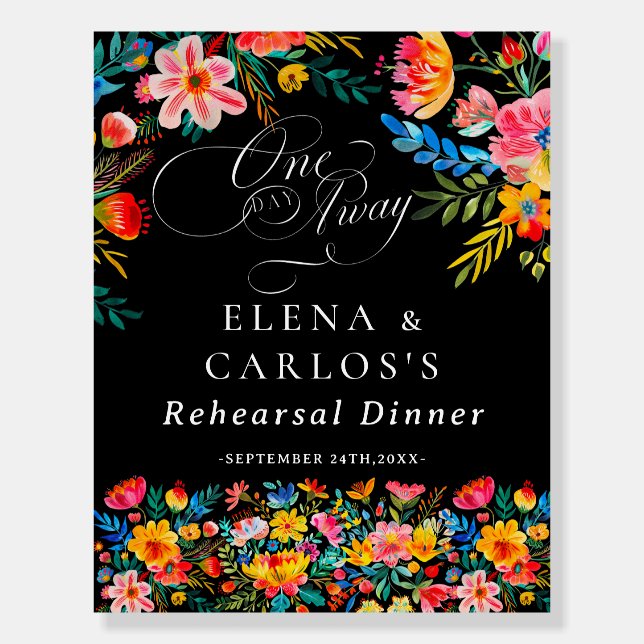 Fiesta Floral Rehearsal Dinner Poster (Front)