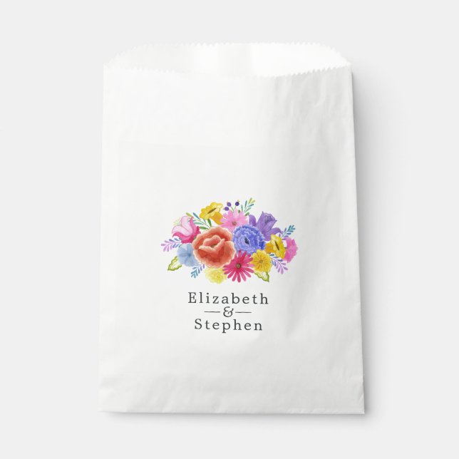 Fiesta Floral Wedding Favor Bag (Front)