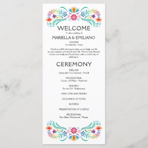 Fiesta Floral Wedding Program
